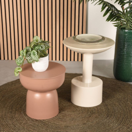 Label 51 Bijzettafel Rif,  beige metaal 40 cm