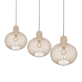 Trio lighting hanglamp Gila, 3-lichts zand