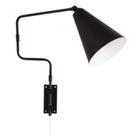 By Rydéns wandlamp Yukon, zwart incl. licht bron