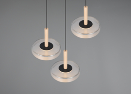 Trio lighting hanglamp Celeste led, 3-lichts zwart met switch dimmer