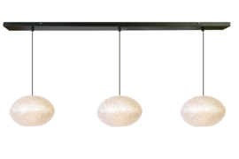 WF Light hanglamp Apollo, 3-lichts wit met balk 130 cm zwart