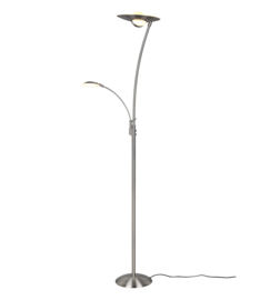 Trio lighting vloerlamp Granby led, 2-lichts mat nikkel