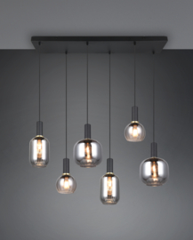 Trio lighting hanglamp Diva, 6-lichts zwart
