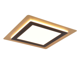 Trio lighting plafondlamp Morgan led, zwart-goud incl. afstandsbediening