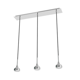 Pujol Lighting hanglamp Mini Maxi led, 3-lichts mat nikkel