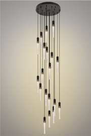 Light trend hanglamp Kiki, 19-lichts zwart rond