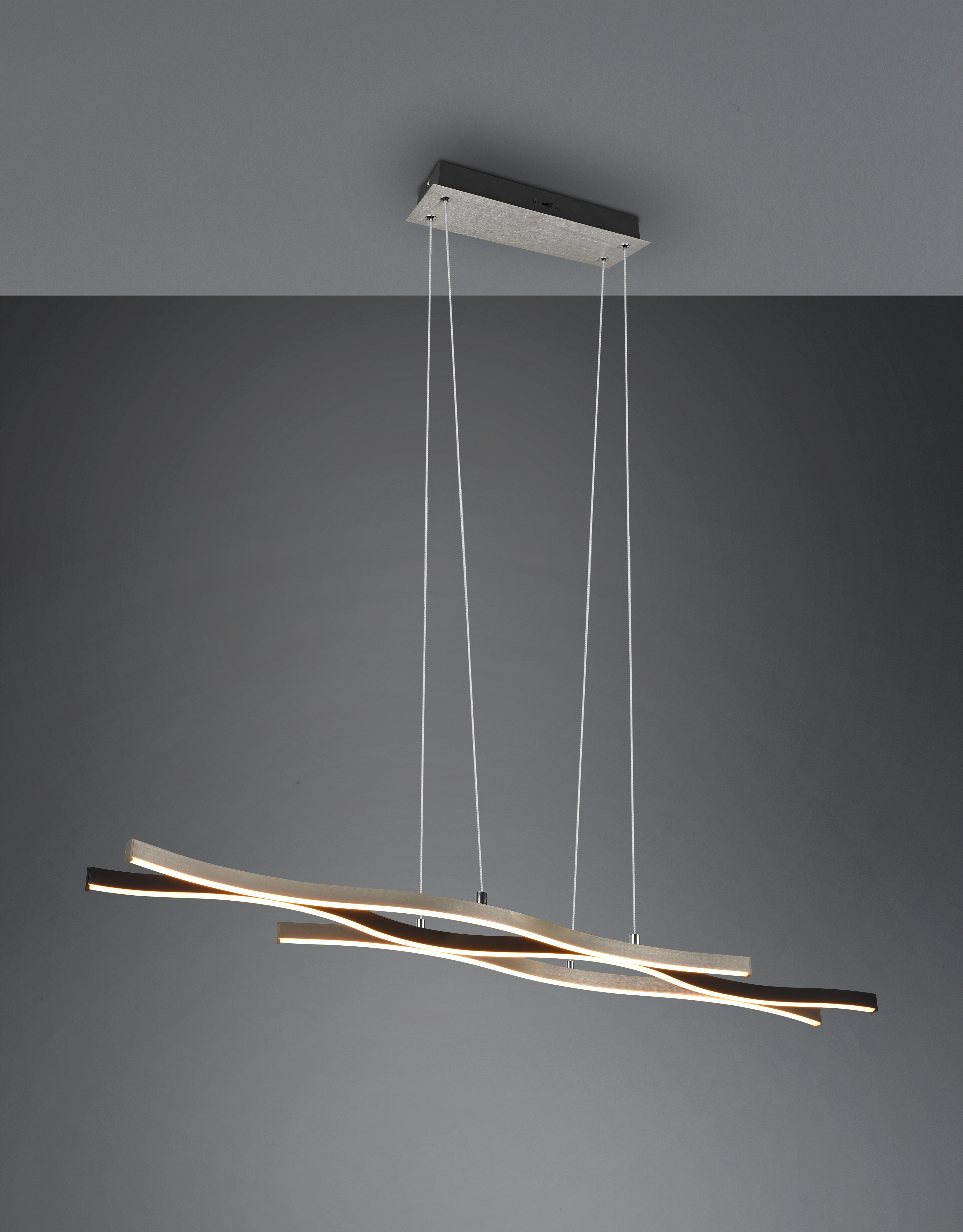 Trio Lighting hanglamp Blaze led, geborsteld aluminium-zwart