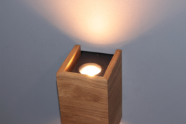 Fischer & Honsel wandlamp Shine wood led, eiken 10 cm