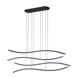 Fischer&honsel hanglamp Fisk led, zwart-goud incl. afstandsbediening