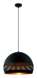 Freelight hanglamp Globo, zwart - goud 50 cm