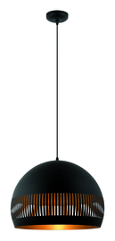 Hanglamp Globo, zwart - goud 50 cm