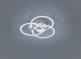 Trio lighting plafondlamp Circle led, mat nikkel incl. afstandsbediening