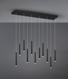 Trio lighting hanglamp Tubular led, 11-lichts zwart