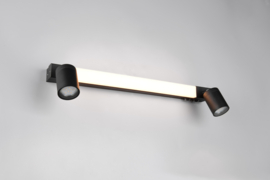 Trio lighting wandlamp Enrico led, 2-lichts zwart 60 cm.