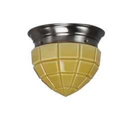 Old timer light plafondlamp Sections, ivoor glans glas