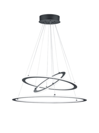 Trio lighting hanglamp Durban led, antraciet met switch dimmer