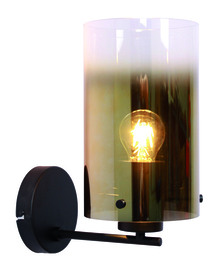 Freelight wandlamp Ventotto, zwart met goud kleurig glas