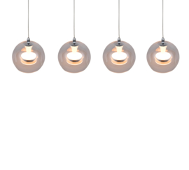 Trio lighting hanglamp Flynt led, 4-lichts transparant glas