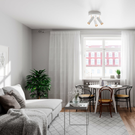 By Rydéns plafondspot  Puls Spotlight, wit-goud incl led bron
