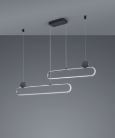 Trio lighting hanglamp Grant led, geborsteld aluminium met switch dimmer