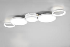 Trio lighting plafondlamp Salsa led, mat wit rond incl. switch dimmer