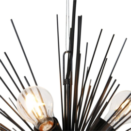 Qazqa hanglamp Broom, 6-lichts zwart