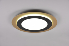 Trio lighting plafondlamp Morgan led, zwart-goud incl. afstandsbediening