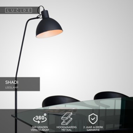 Lucide SHADI - Leeslamp - 1xE27 - Zwart