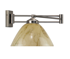 Old timerlight wandlamp Calimero, zwenkbaar licht marmer glas 25 cm