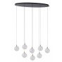 Lucide hanglamp Gisela led, 8-lichts transparant glas
