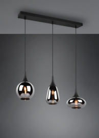 Trio lighting hanglamp Lumina, 3-lichts zwart