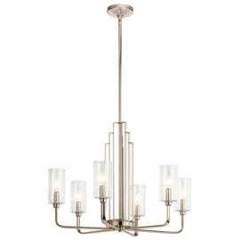 Elstead lighting hanglamp Kimrose, 6-lichts mat nikkel