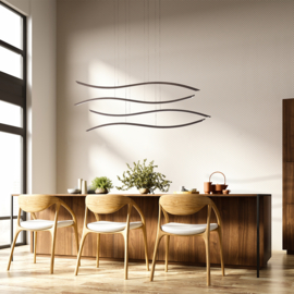 Fischer&honsel hanglamp Fisk led, zwart-goud incl. afstandsbediening