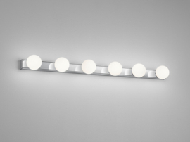 Helestra wandlamp Lis led, 6-lichts chroom opal glas IP44
