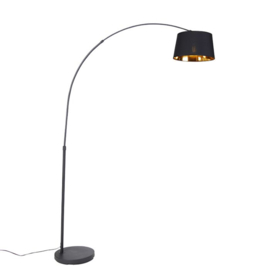 Vloerlamp Arc Basic, zwart met goud