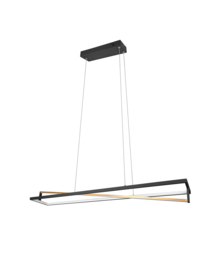 Trio lighting hanglamp Edge  led, zwart met switch dimmer