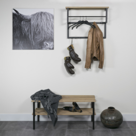 Spinder design Kapstok Rizzoli XS, zwart met eiken