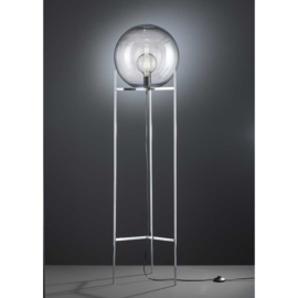 Light trend vloerlamp Ronda, chroom met glas