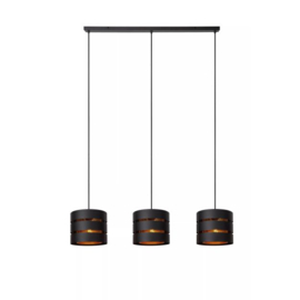 Lucide hanglamp Rosas, 3-lichts zwart