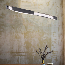 Fischer&honsel hanglamp Bridge led, zwart/nikkel incl. switch dimmer