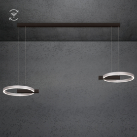 Escale hanglamp Midnight double led · 40 cm (174 cm) Funk zwart-aluminium