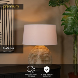 Lucide MADUKA - Tafellamp - Ø 45 cm - 1xE27 - Naturel