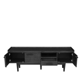 Tv- meubel Cali, zwart acaciahout 170 cm