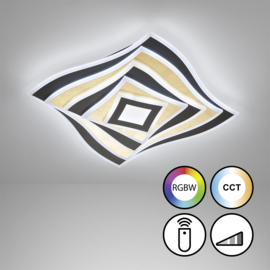 Fischer & Honsel plafondlamp Hero led, zwart-goldleaf incl. afstandsbediening