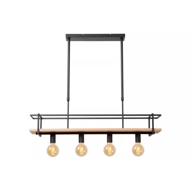 Lucide hanglamp Milonga, 4-lichts zwart
