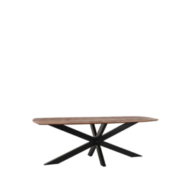Label 51 Eettafel Zane, espresso mangohout | zwart metaal