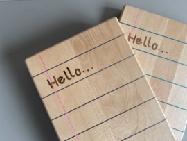 Cuttingboard / Snijplank Schrift  "Hello"