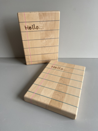 Cuttingboard / Snijplank Schrift  "Hello"