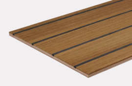 Teak fineer zwarte rubber bies