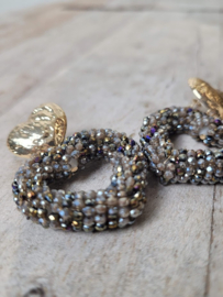 Oorbellen Hart "Taupe"